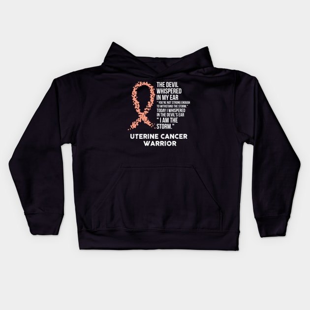 The Devil- Uterine cancer Awareness Support Ribbon Kids Hoodie by HomerNewbergereq